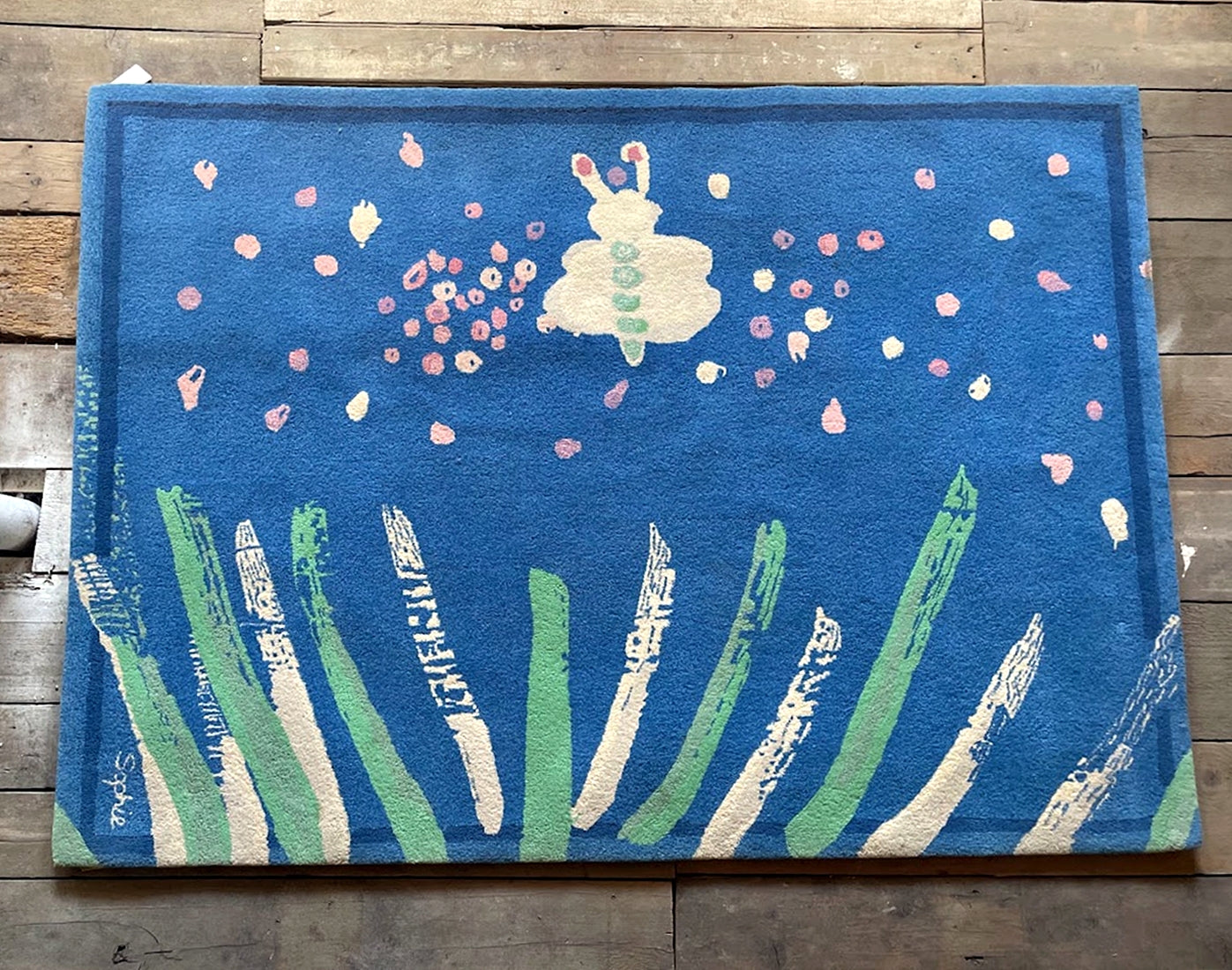 1990s_TISCA_“Sophie”_Hand-Tufted_New_Zealand_Wool_Rug,_Dormiane,_France