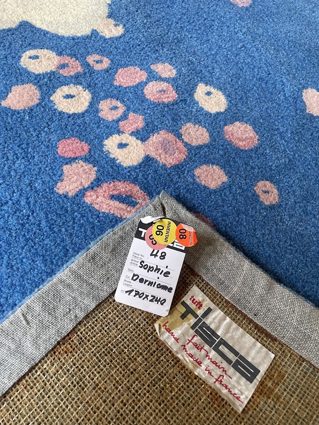 1990s_TISCA_“Sophie”_Hand-Tufted_New_Zealand_Wool_Rug,_Dormiane,_France