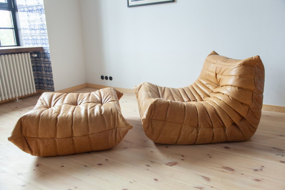Togo_Lounge_Chair_by_Michel_Ducaroy_for_Ligne_Roset,_Camel_Brown_Leather,_France,_1970s