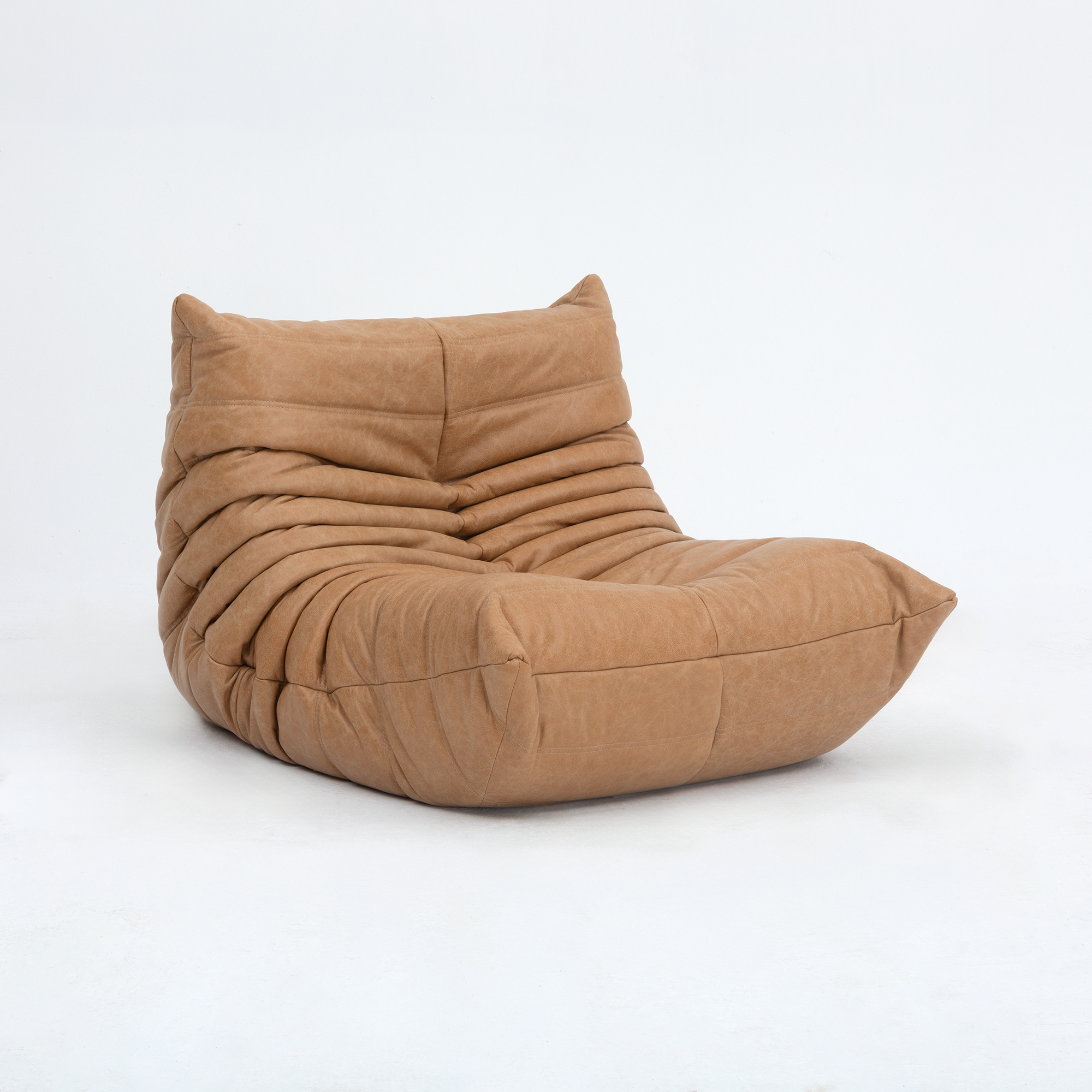 Togo_Lounge_Chair_by_Michel_Ducaroy_for_Ligne_Roset,_Caramel_Fabric,_France,_1970s