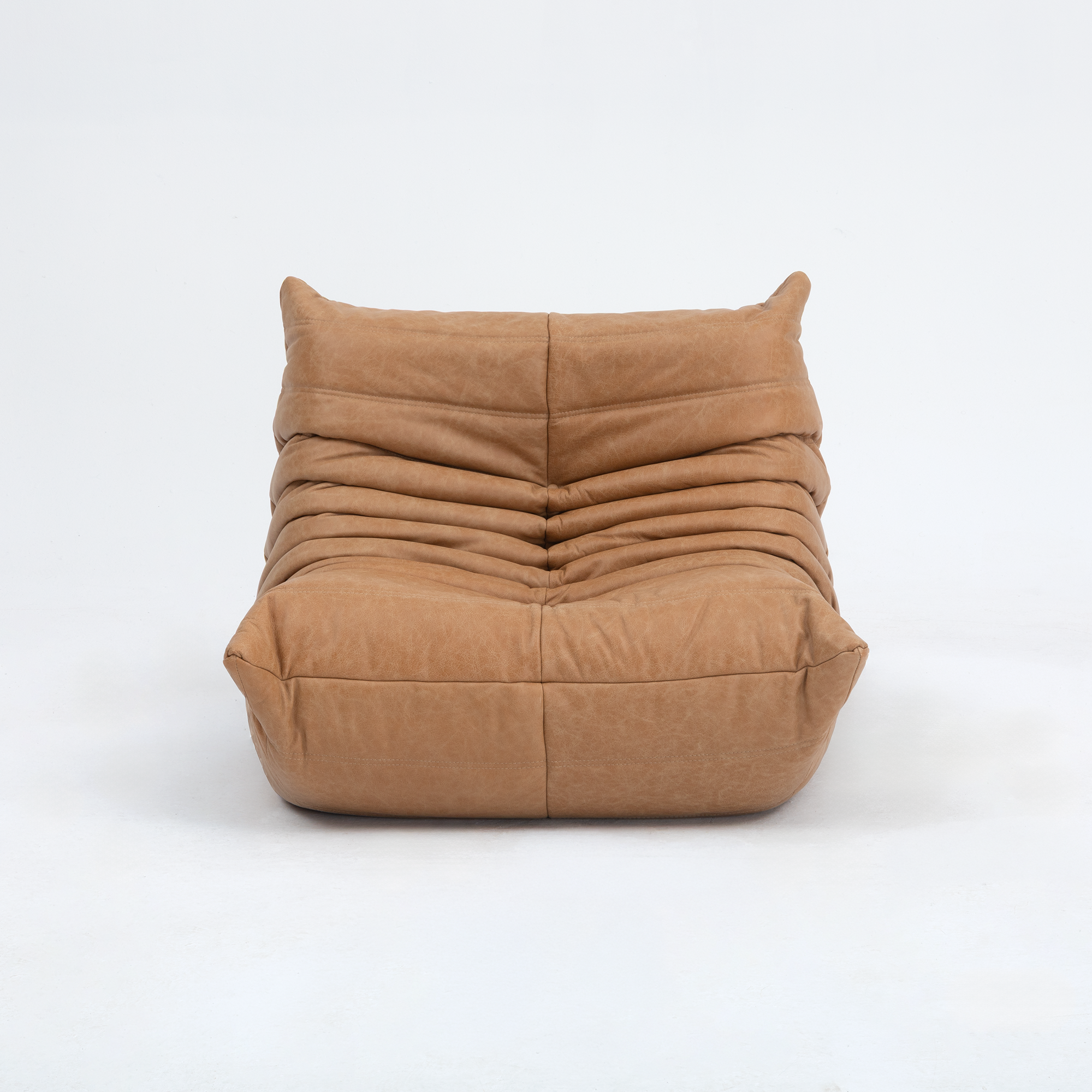 Togo_Lounge_Chair_by_Michel_Ducaroy_for_Ligne_Roset,_Caramel_Fabric,_France,_1970s