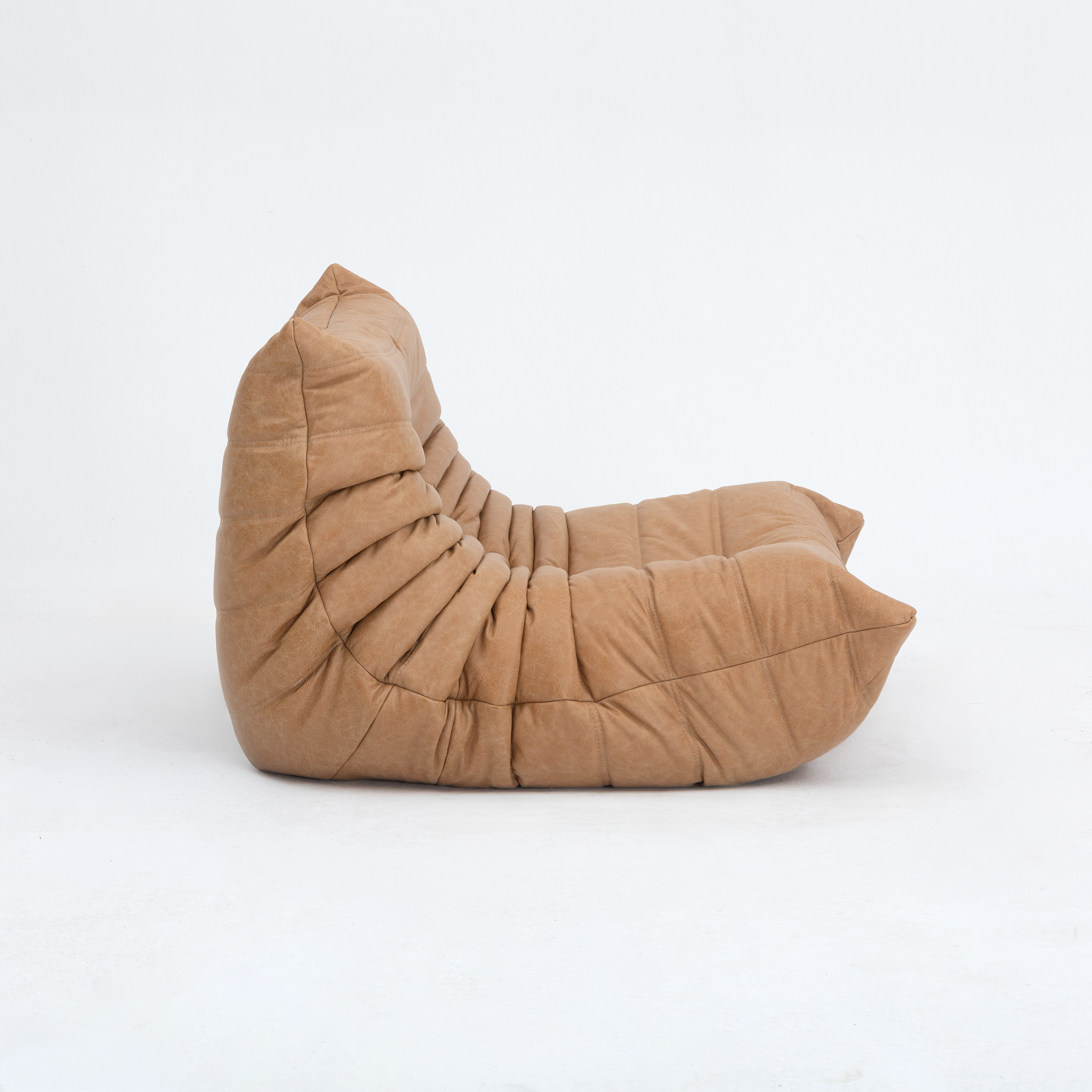 Togo_Lounge_Chair_by_Michel_Ducaroy_for_Ligne_Roset,_Caramel_Fabric,_France,_1970s