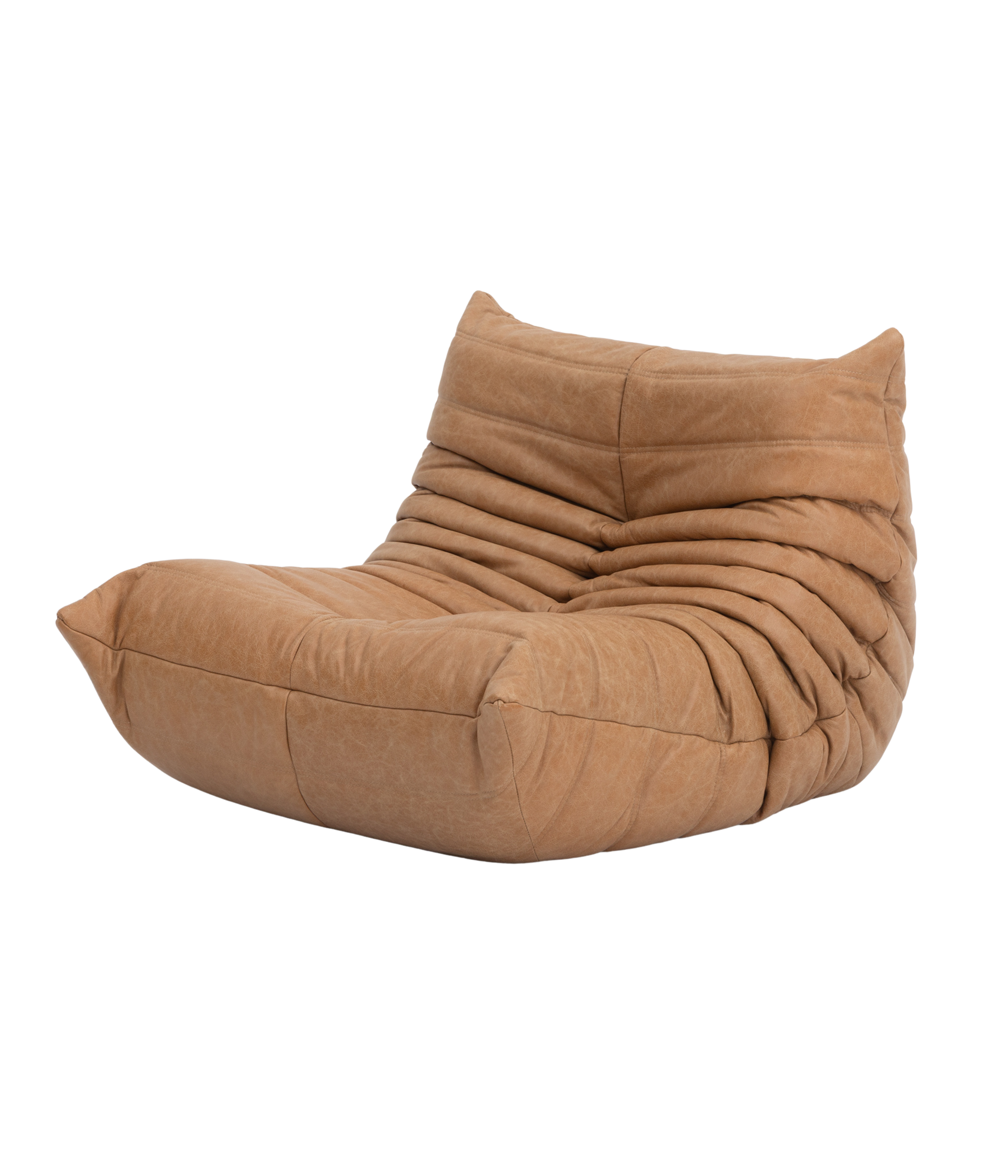 Togo_Lounge_Chair_by_Michel_Ducaroy_for_Ligne_Roset,_Caramel_Fabric,_France,_1970s