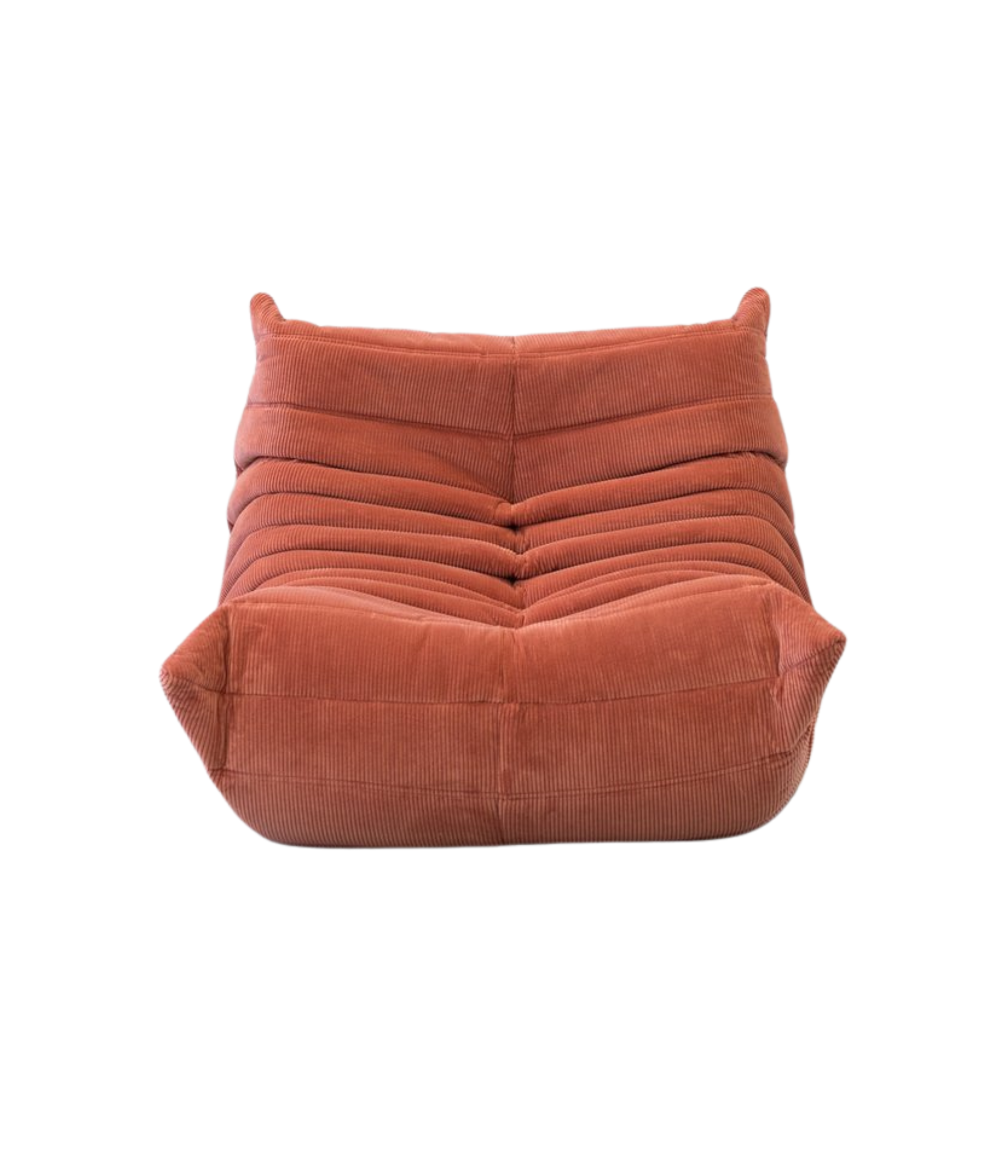 Togo_Lounge_Chair_by_Michel_Ducaroy_for_Ligne_Roset,_Coral_Corduroy,_France,_1970s