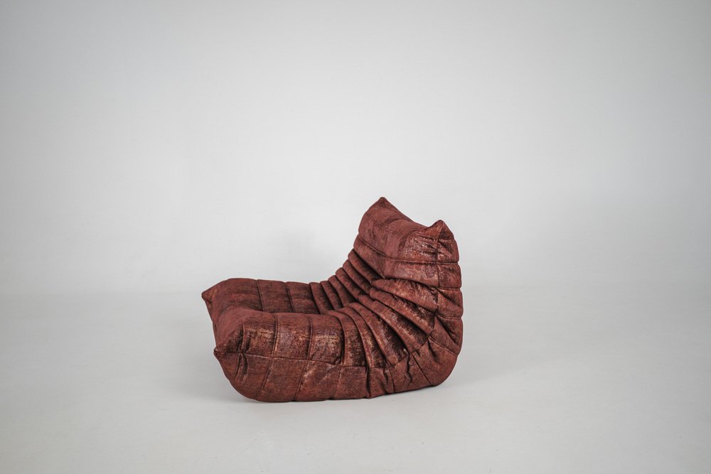 Togo_Lounge_Chair_by_Michel_Ducaroy_for_Ligne_Roset,_Rust_Velvet,_France,_1970s