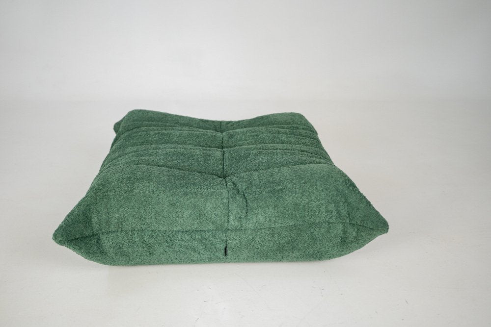Togo_Pouf_by_Michel_Ducaroy_for_Ligne_Roset,_Emerald_Boucle_Fabric,_France,_1970s