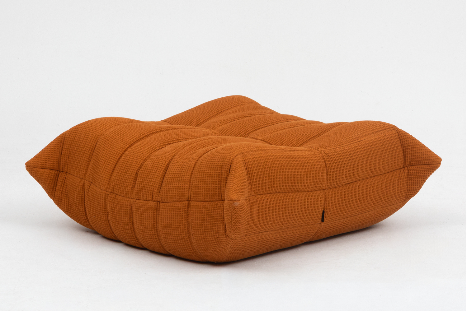 Togo_Pouf_by_Michel_Ducaroy_for_Ligne_Roset,_Orange_Fabric,_France,_1970s