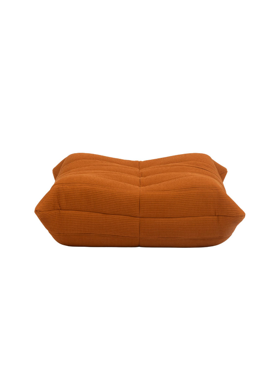 Togo_Pouf_by_Michel_Ducaroy_for_Ligne_Roset,_Orange_Fabric,_France,_1970s