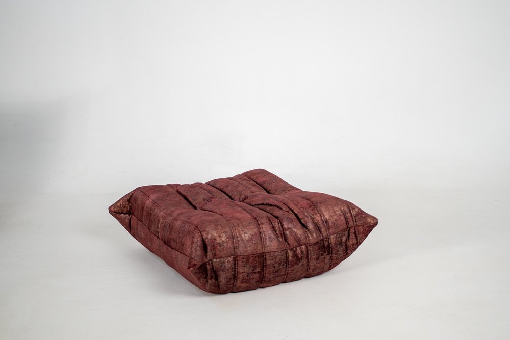 Togo_Pouf_by_Michel_Ducaroy_for_Ligne_Roset,_Rust_Velvet,_France,_1970s