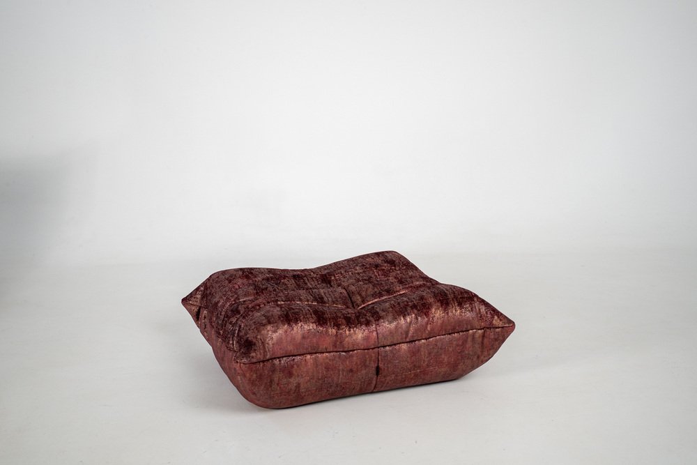 Togo_Pouf_by_Michel_Ducaroy_for_Ligne_Roset,_Rust_Velvet,_France,_1970s