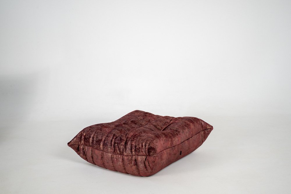 Togo_Pouf_by_Michel_Ducaroy_for_Ligne_Roset,_Rust_Velvet,_France,_1970s