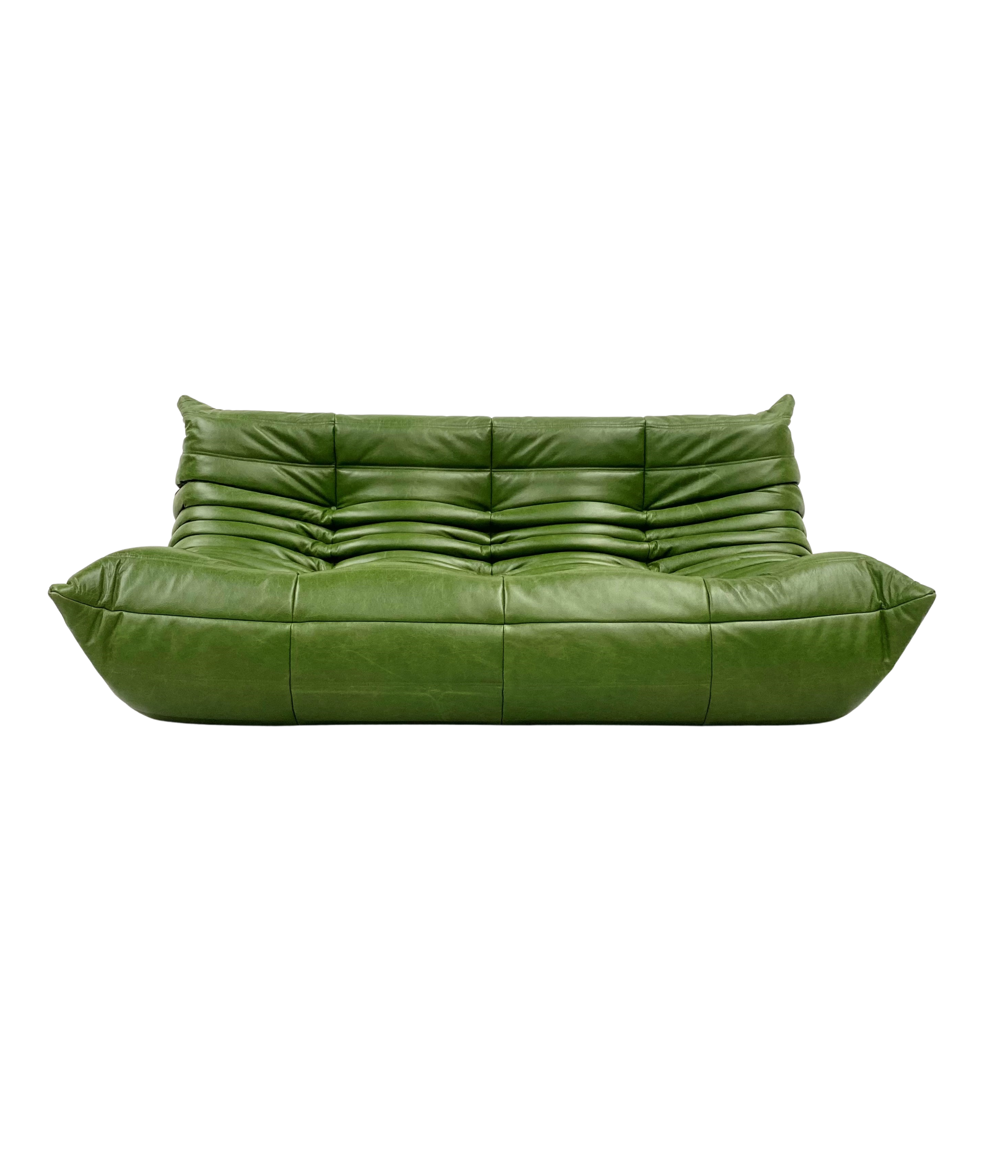 Togo_Sofa_by_Michel_Ducaroy_for_Ligne_Roset,_Restored_Green_Leather_Upholstery,_French_Design