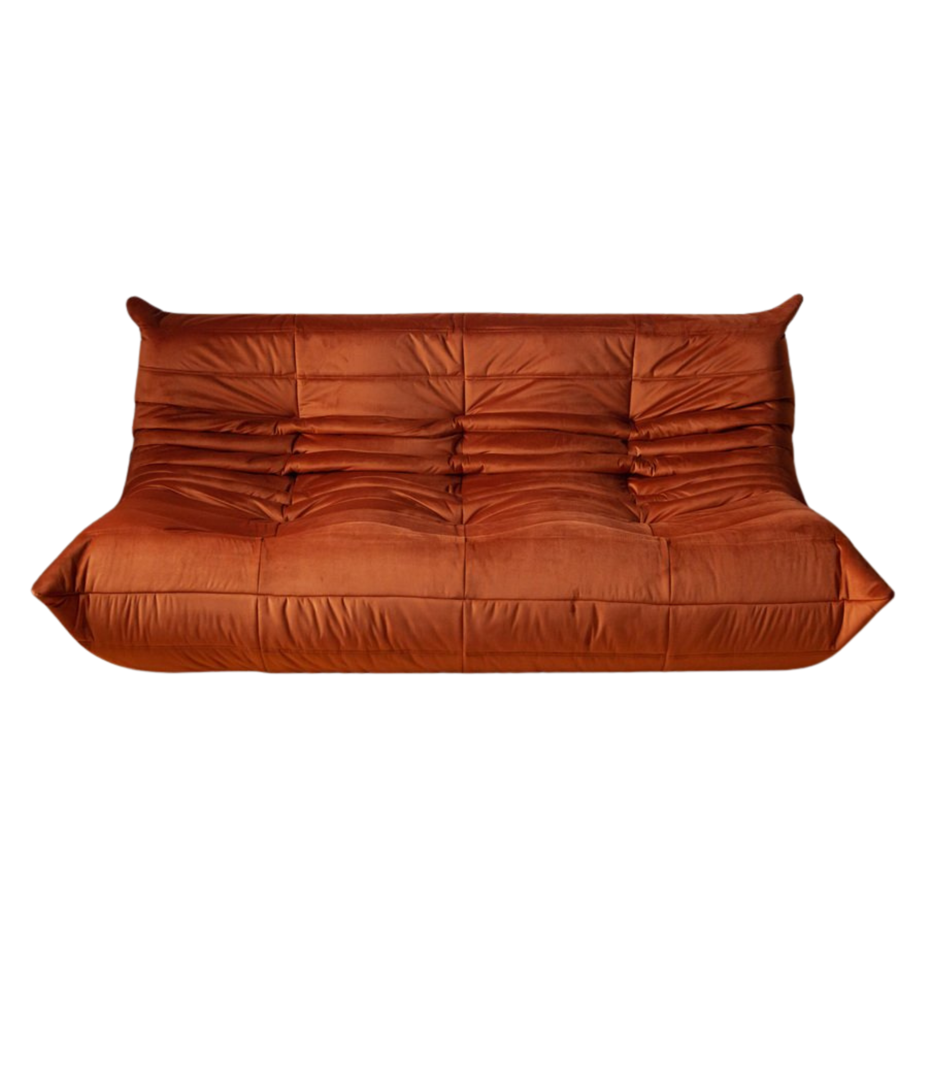 Togo_Three-Seater_Sofa_by_Michel_Ducaroy_for_Ligne_Roset,_Amber_Fabric,_France,_1970s