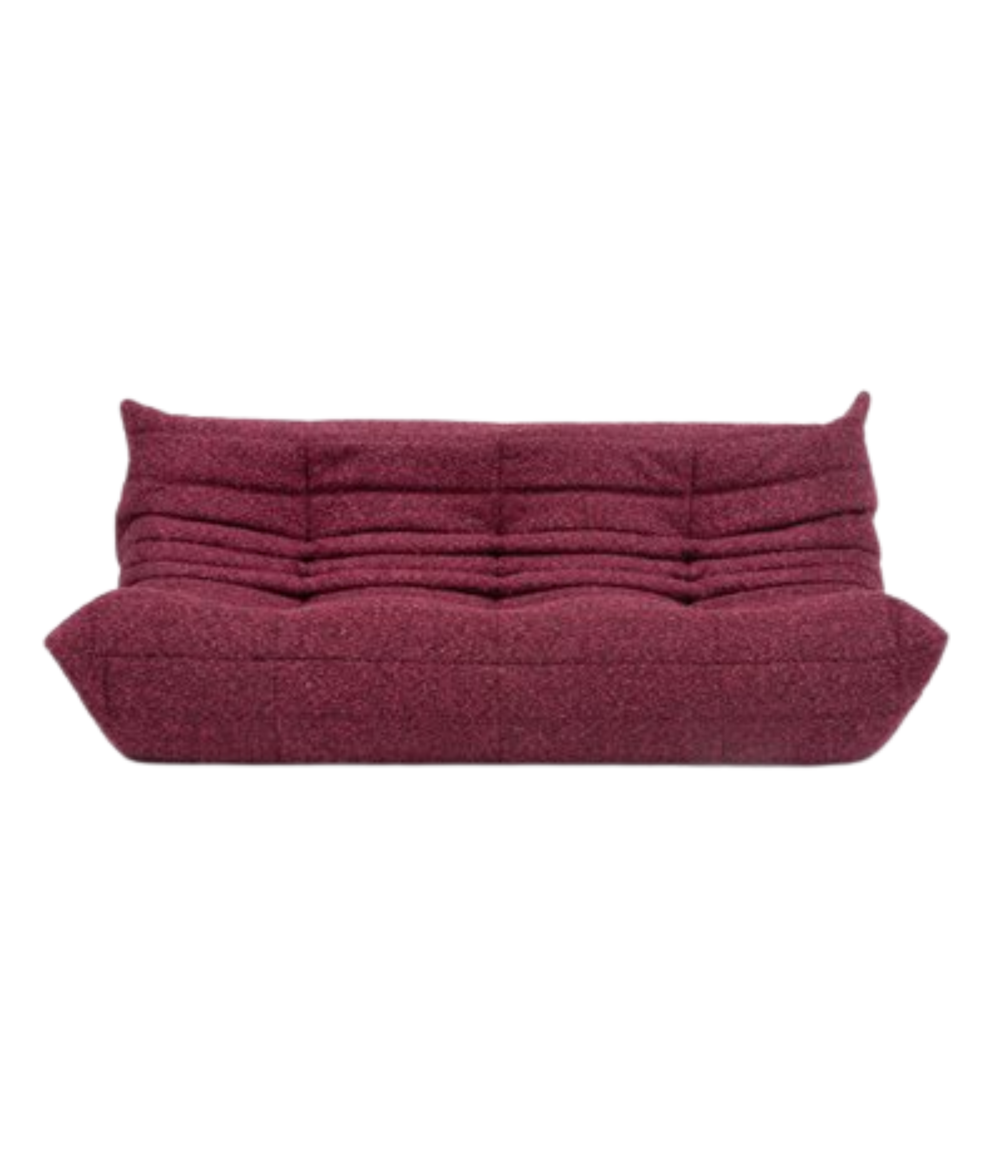 Togo_Three-Seater_Sofa_by_Michel_Ducaroy_for_Ligne_Roset,_Burgundy_Bouclé,_France,_1970s