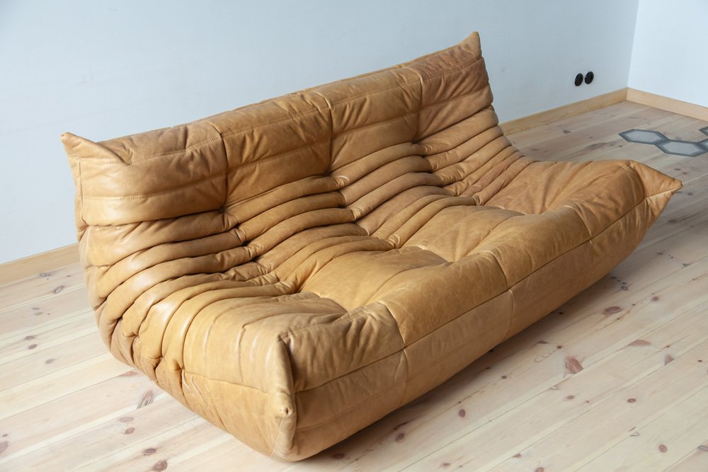 Togo_Three-Seater_Sofa_by_Michel_Ducaroy_for_Ligne_Roset,_Camel_Brown_Leather,_France,_1970s