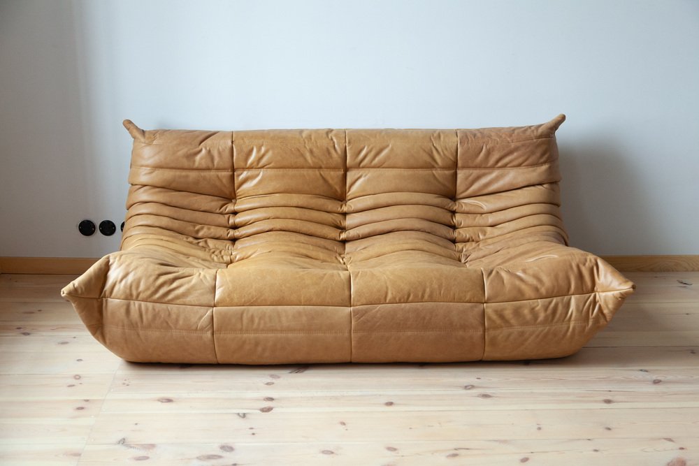 Togo_Three-Seater_Sofa_by_Michel_Ducaroy_for_Ligne_Roset,_Camel_Brown_Leather,_France,_1970s