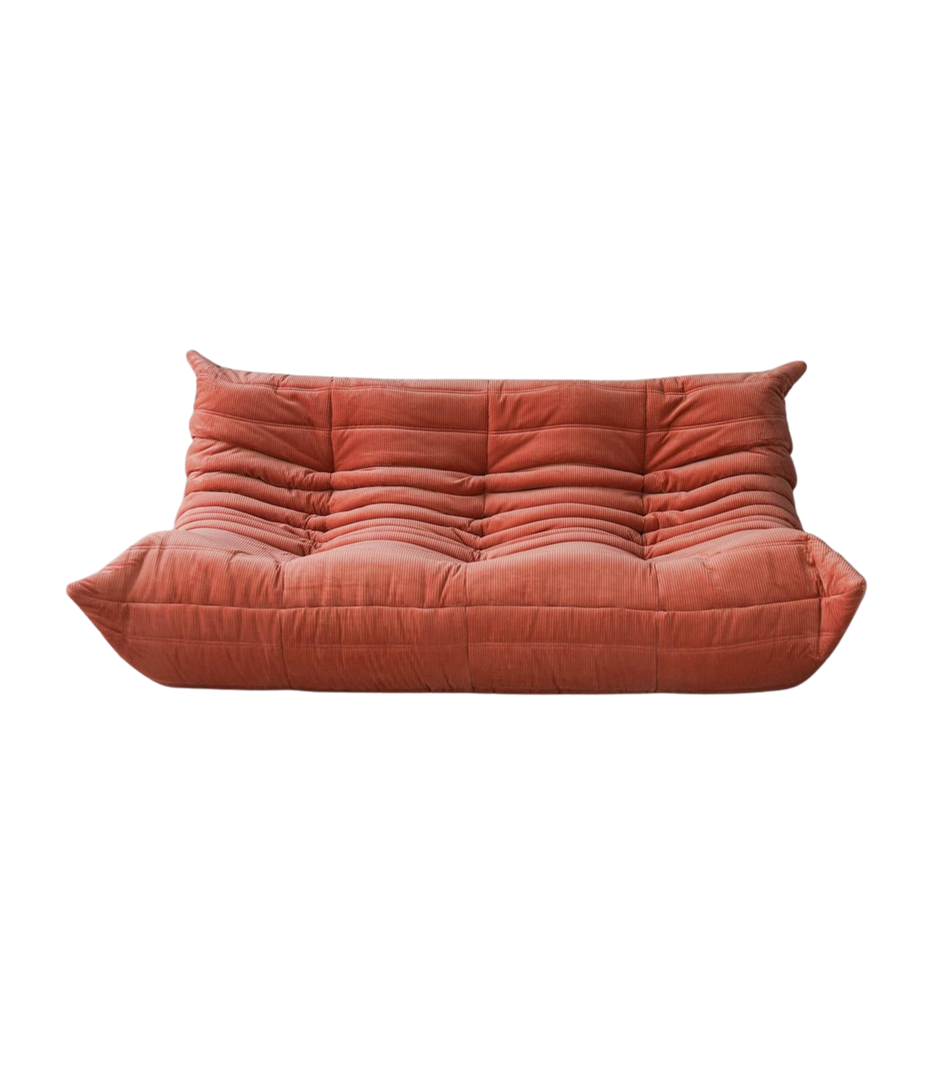 Togo_Three-Seater_Sofa_by_Michel_Ducaroy_for_Ligne_Roset,_Coral_Corduroy,_France,_1970s