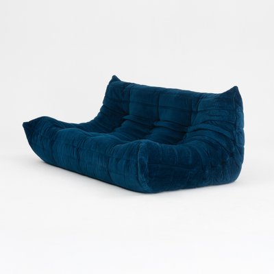 Togo_Three-Seater_Sofa_by_Michel_Ducaroy_for_Ligne_Roset,_Dark_Blue_Fabric,_France,_1970s