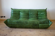Togo_Three-Seater_Sofa_by_Michel_Ducaroy_for_Ligne_Roset,_Green_Leather,_France,_1970s