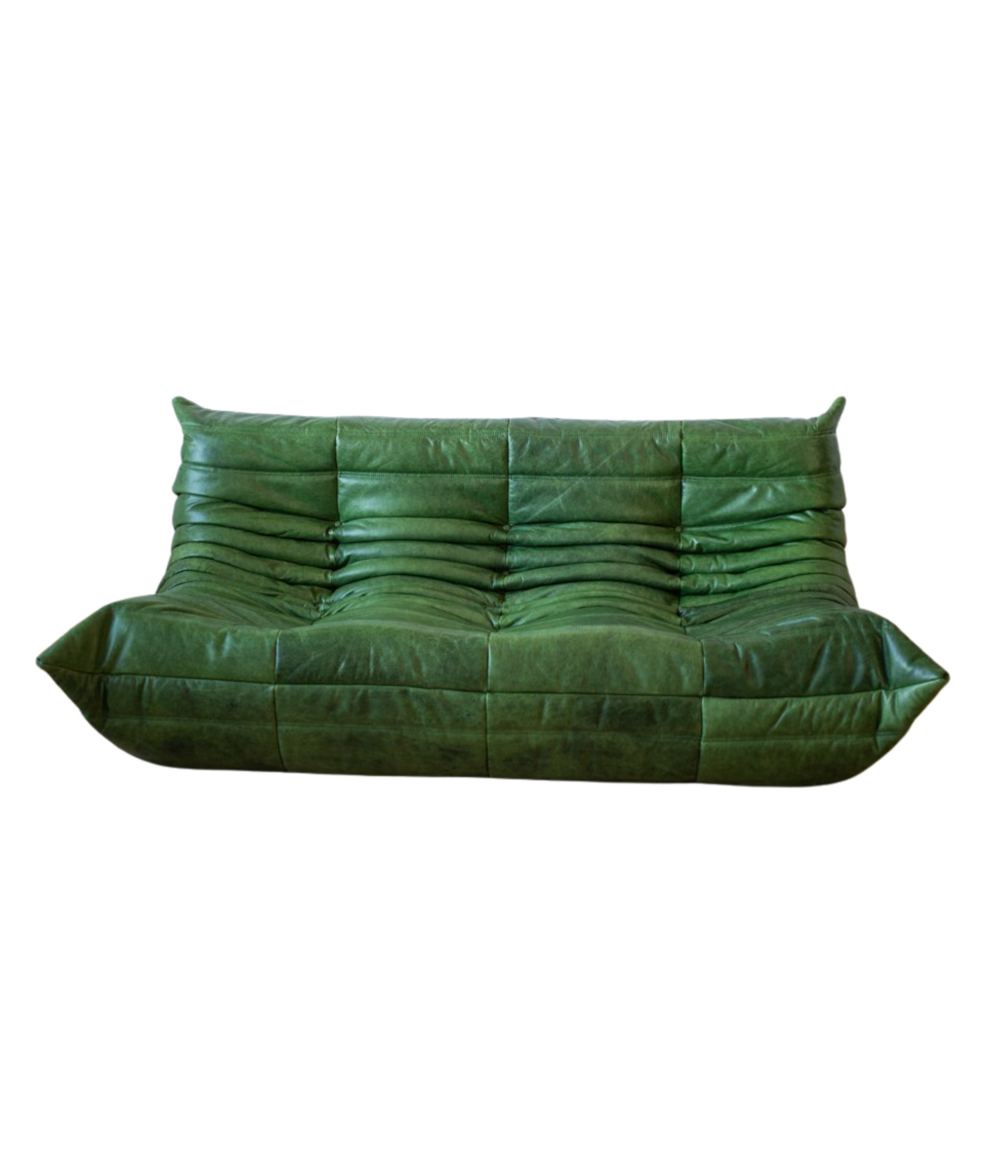 Togo_Three-Seater_Sofa_by_Michel_Ducaroy_for_Ligne_Roset,_Green_leather,_France,_1970s