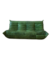 Togo_Three-Seater_Sofa_by_Michel_Ducaroy_for_Ligne_Roset,_Green_Leather,_France,_1970s