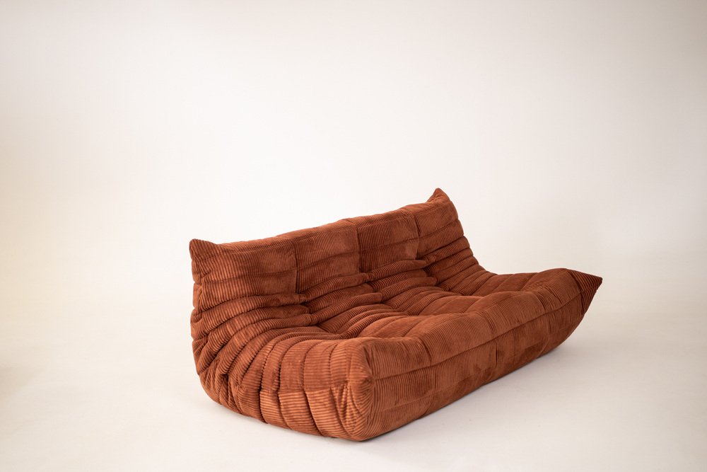 Togo_Three-Seater_Sofa_by_Michel_Ducaroy_for_Ligne_Roset,_Orange_Fabric,_France,_1970s