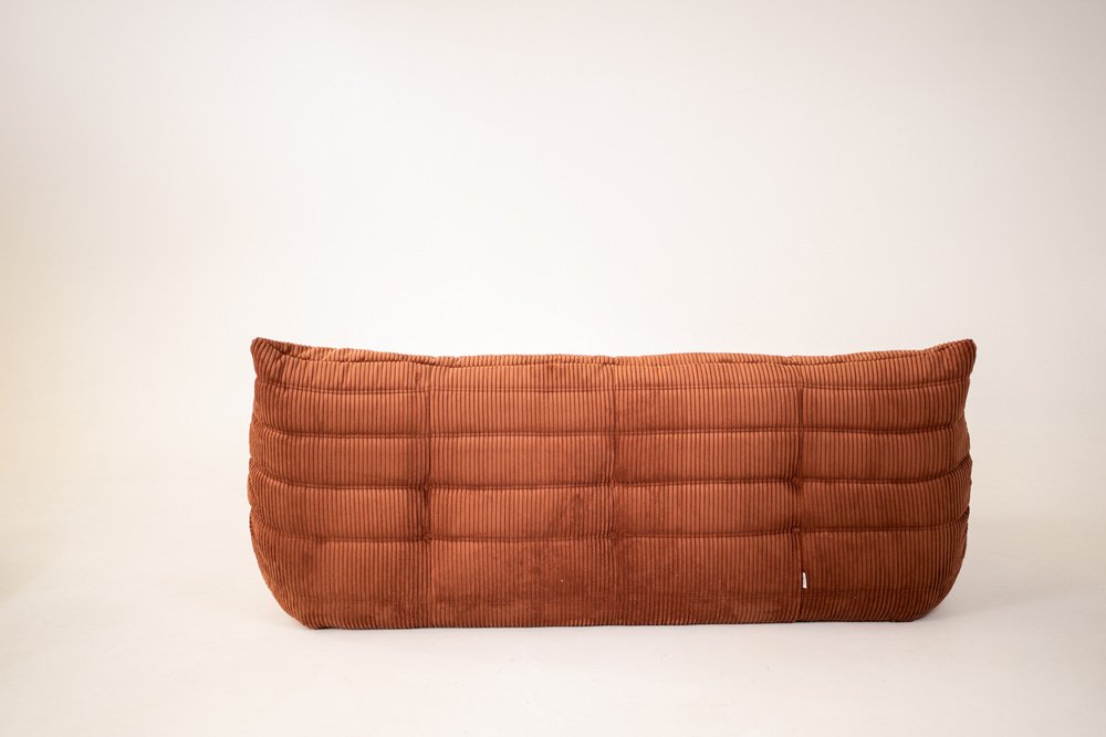 Togo_Three-Seater_Sofa_by_Michel_Ducaroy_for_Ligne_Roset,_Orange_Fabric,_France,_1970s