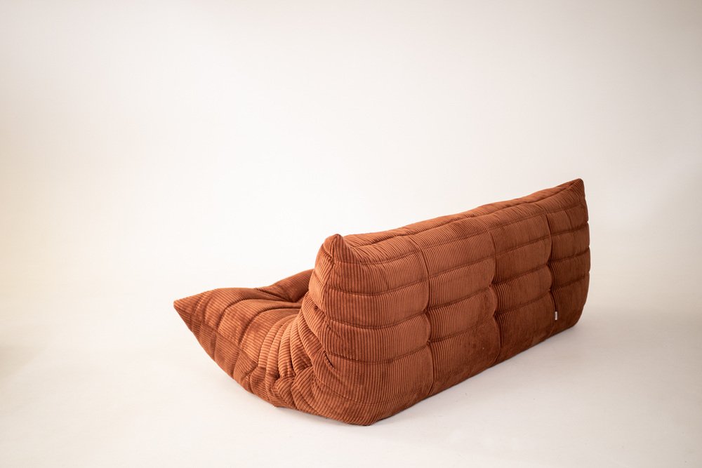 Togo_Three-Seater_Sofa_by_Michel_Ducaroy_for_Ligne_Roset,_Orange_Fabric,_France,_1970s