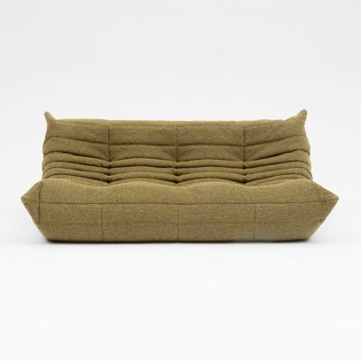 Togo_Three-Seater_Sofa_in_Olive_Bouclet_by_Michel_Ducaroy_for_Ligne_Roset