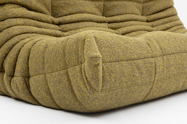 Togo_Three-Seater_Sofa_in_Olive_Bouclet_by_Michel_Ducaroy_for_Ligne_Roset