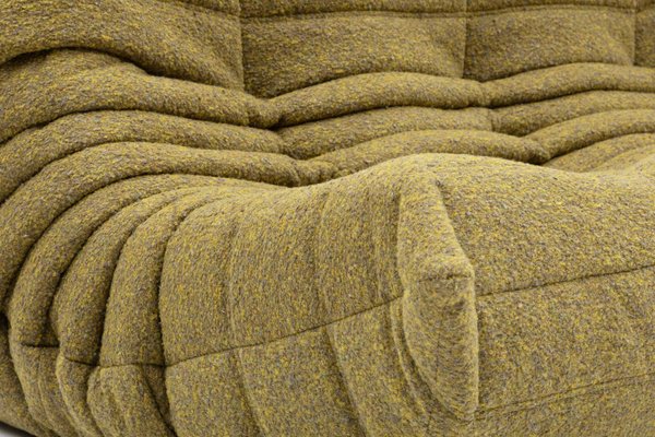 Togo_Three-Seater_Sofa_in_Olive_Bouclet_by_Michel_Ducaroy_for_Ligne_Roset