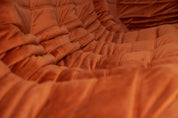 Togo_Two-Seater_Sofa_by_Michel_Ducaroy_for_Ligne_Roset,_Amber_Orange_Velvet,_France