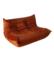 Togo_Two-Seater_Sofa_by_Michel_Ducaroy_for_Ligne_Roset,_Amber_Orange_Velvet,_France