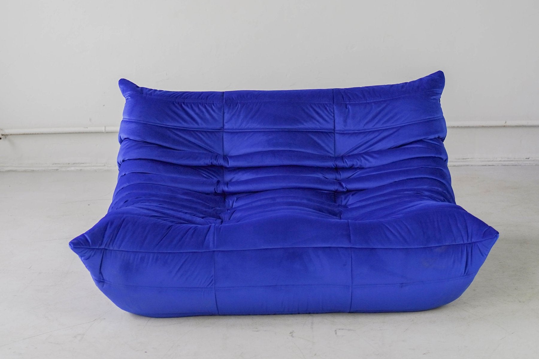 Togo_Two-Seater_Sofa_by_Michel_Ducaroy_for_Ligne_Roset,_Blue_Velvet,_France
