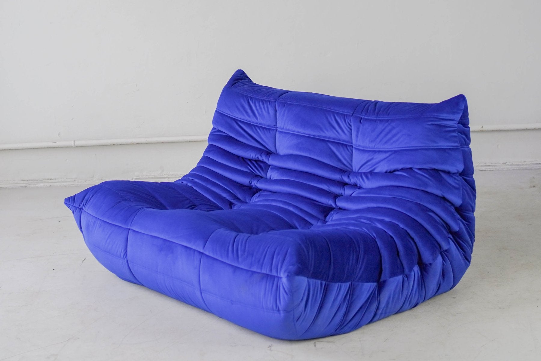 Togo_Two-Seater_Sofa_by_Michel_Ducaroy_for_Ligne_Roset,_Blue_Velvet,_France