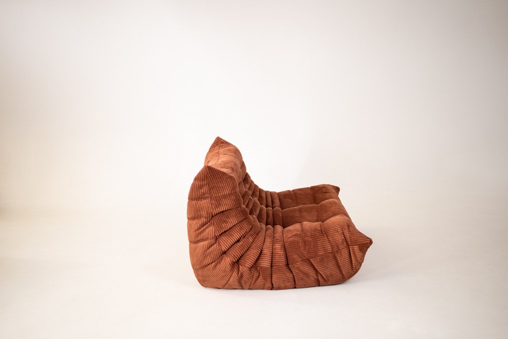 Togo_Two-Seater_Sofa_by_Michel_Ducaroy_for_Ligne_Roset,_Brown_Corduroy,_France
