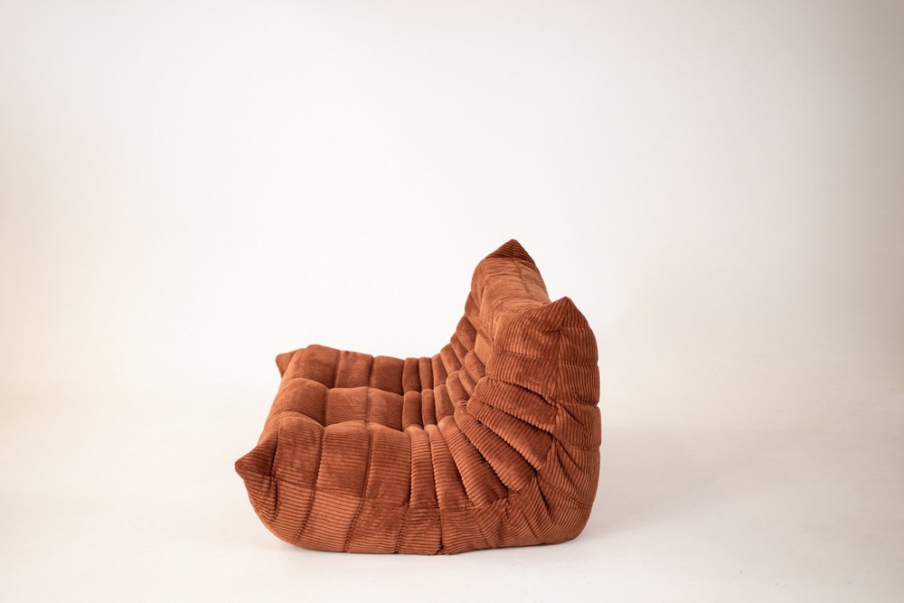 Togo_Two-Seater_Sofa_by_Michel_Ducaroy_for_Ligne_Roset,_Brown_Corduroy,_France