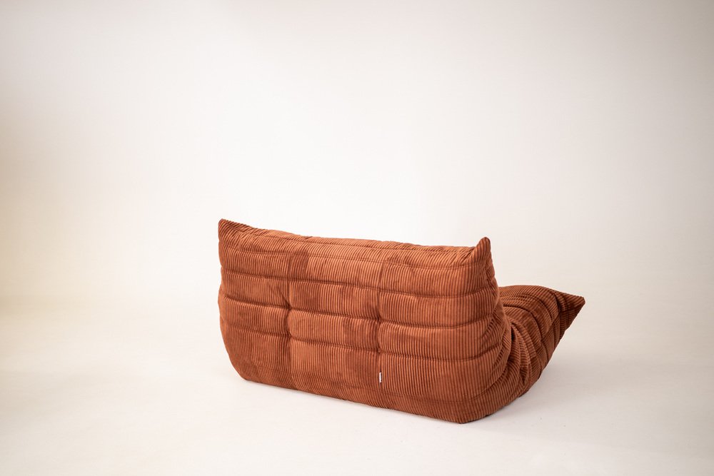 Togo_Two-Seater_Sofa_by_Michel_Ducaroy_for_Ligne_Roset,_Brown_Corduroy,_France