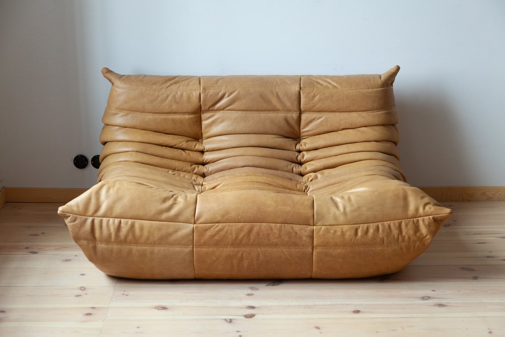 Togo_Two-Seater_Sofa_by_Michel_Ducaroy_for_Ligne_Roset,_Camel_Brown_Leather,_France