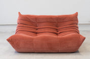 Togo_Two-Seater_Sofa_by_Michel_Ducaroy_for_Ligne_Roset,_Coral_Corduroy,_France