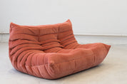Togo_Two-Seater_Sofa_by_Michel_Ducaroy_for_Ligne_Roset,_Coral_Corduroy,_France