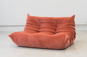 Togo_Two-Seater_Sofa_by_Michel_Ducaroy_for_Ligne_Roset,_Coral_Corduroy,_France