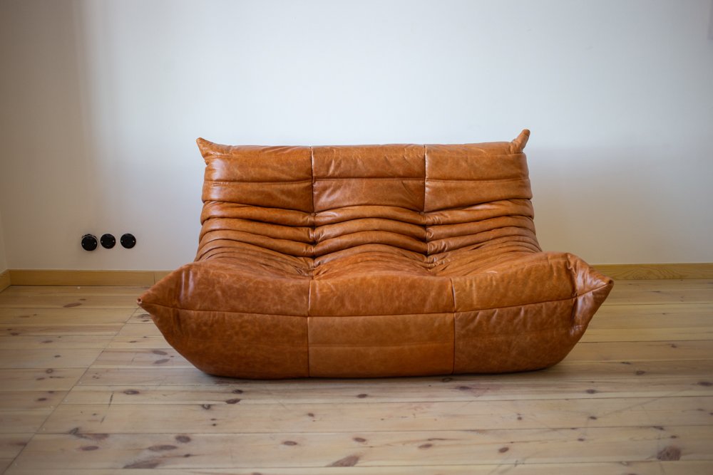 Togo_Two-Seater_Sofa_by_Michel_Ducaroy_for_Ligne_Roset,_Pine_Leather,_France