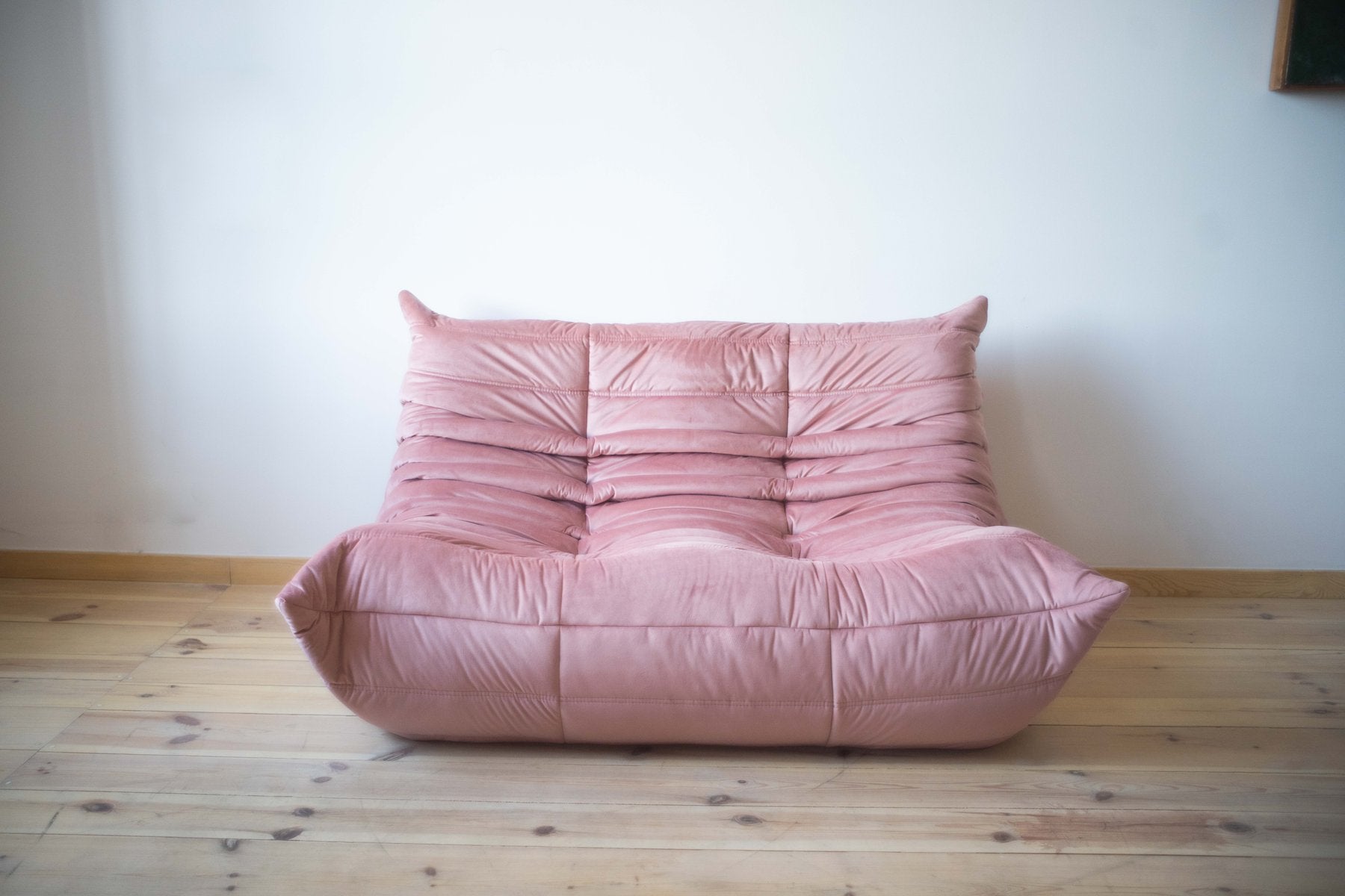 Togo_Two-Seater_Sofa_by_Michel_Ducaroy_for_Ligne_Roset,_Pink_Pearl_Velvet,_France