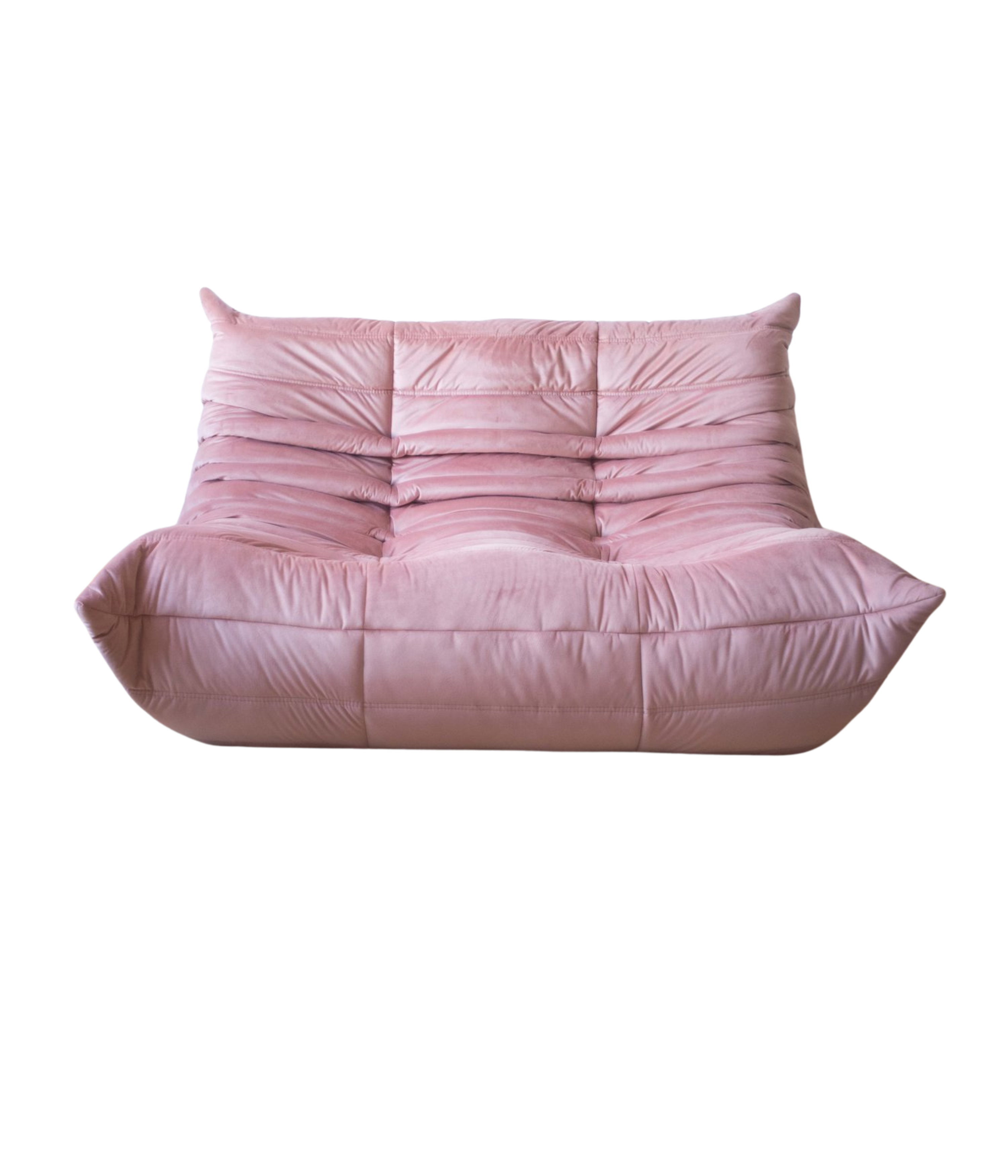 Togo_Two-Seater_Sofa_by_Michel_Ducaroy_for_Ligne_Roset,_Pink_Pearl_Velvet,_France