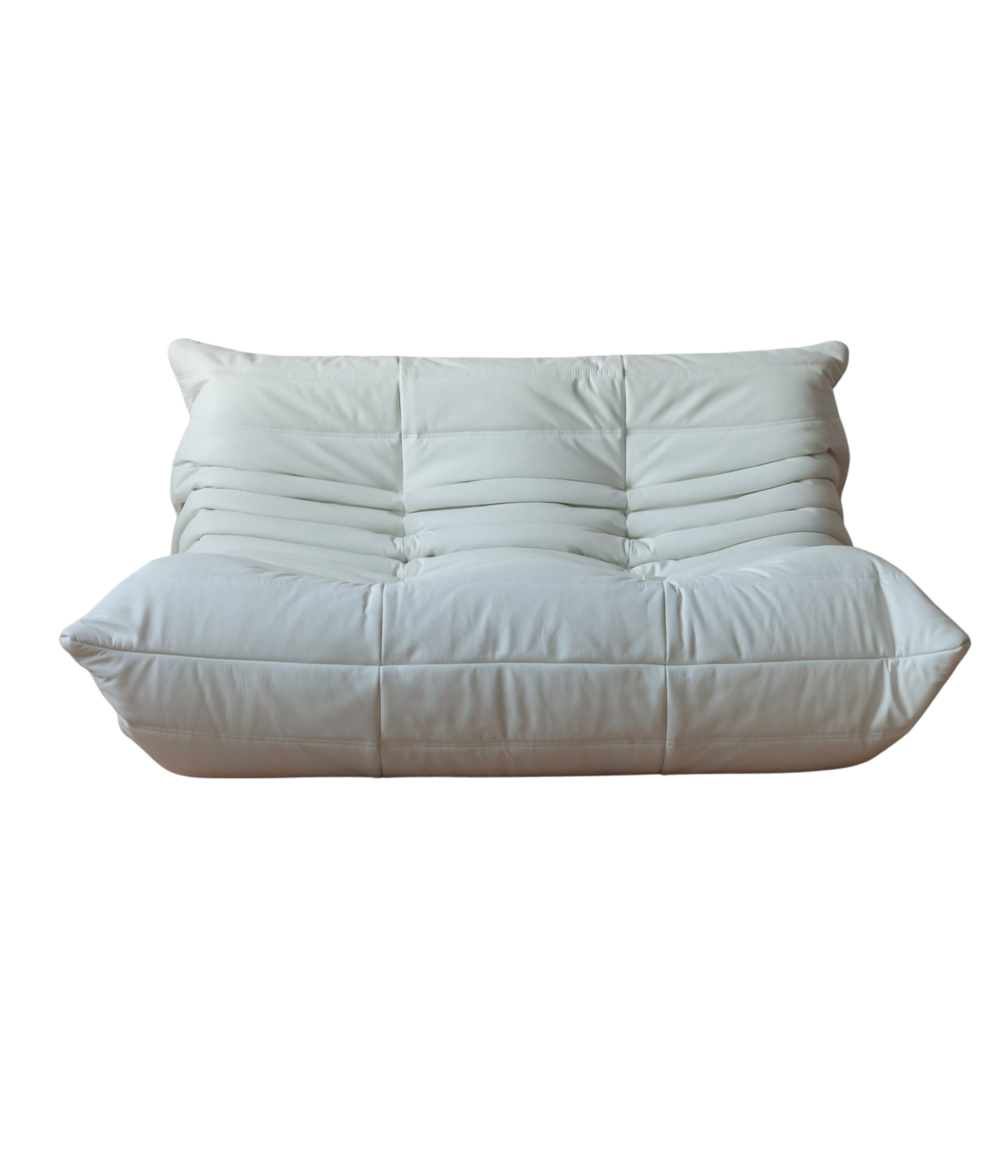 Togo_Two-Seater_Sofa_by_Michel_Ducaroy_for_Ligne_Roset,_White_Leather,_France