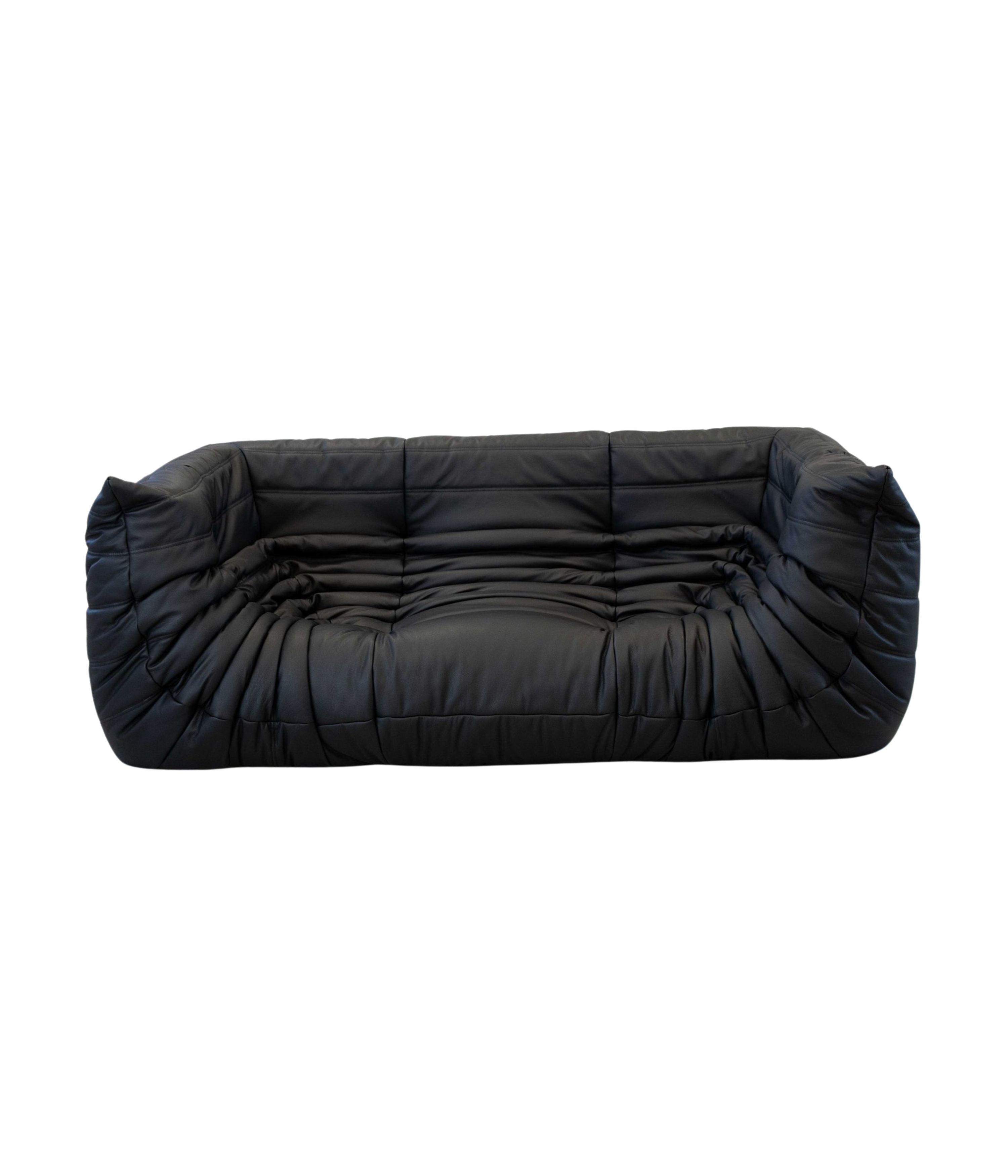 Togo_Two-Seater_Sofa_with_Arms_in_Black_Leather_by_Michel_Ducaroy_for_Ligne_Roset,_France,_1970s