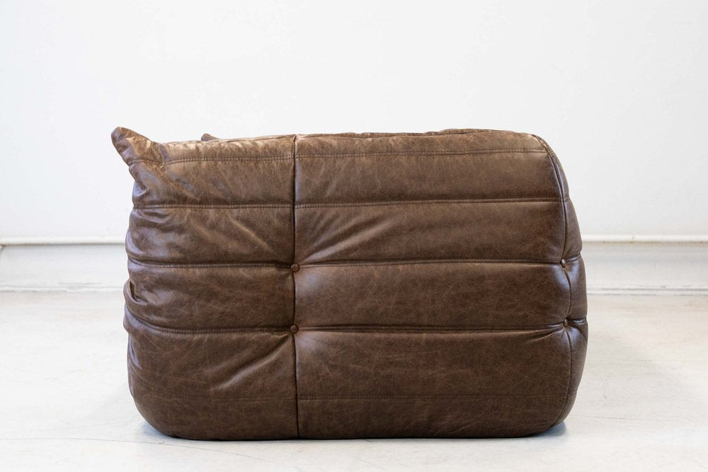 Togo_Two-Seater_Sofa_with_Arms_in_Brown_Leather_by_Michel_Ducaroy_for_Ligne_Roset,_France,_1970s