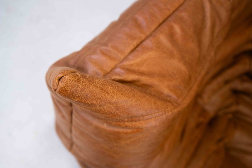 Togo_Two-Seater_Sofa_with_Arms_in_Brown_Pine_Leather_by_Michel_Ducaroy_for_Ligne_Roset,_France,_1970s