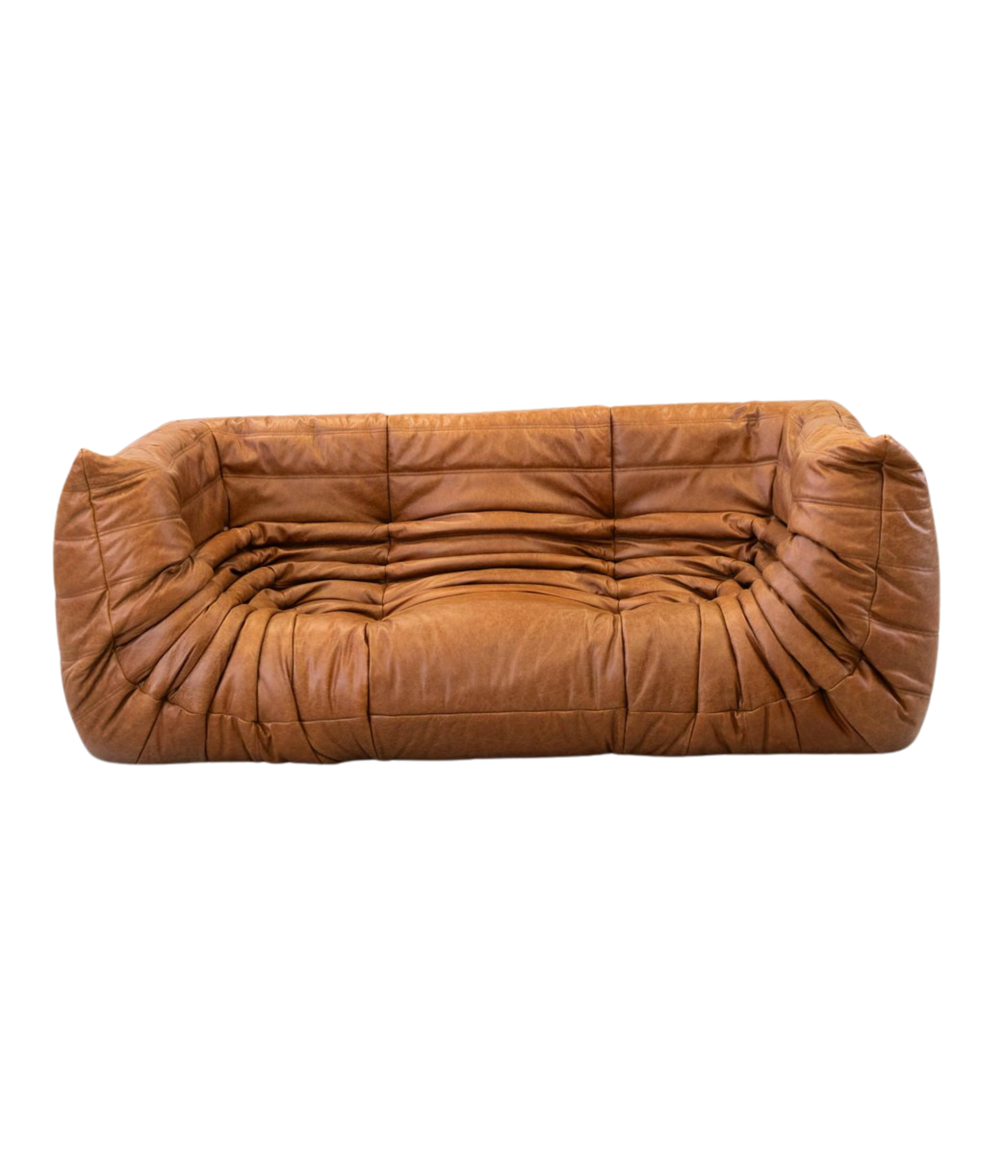 Togo_Two-Seater_Sofa_with_Arms_in_Brown_Pine_Leather_by_Michel_Ducaroy_for_Ligne_Roset,_France,_1970s